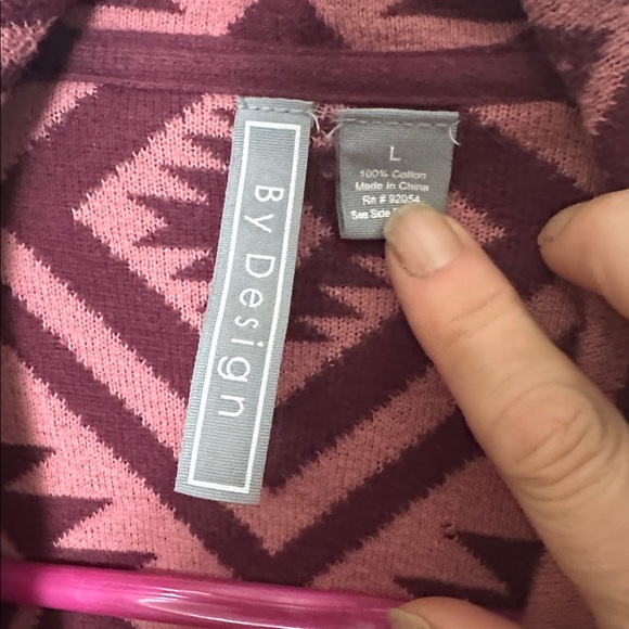 By Design large Waterfall Cardigan Sweater Tribal Aztec - Picture 4 of 7